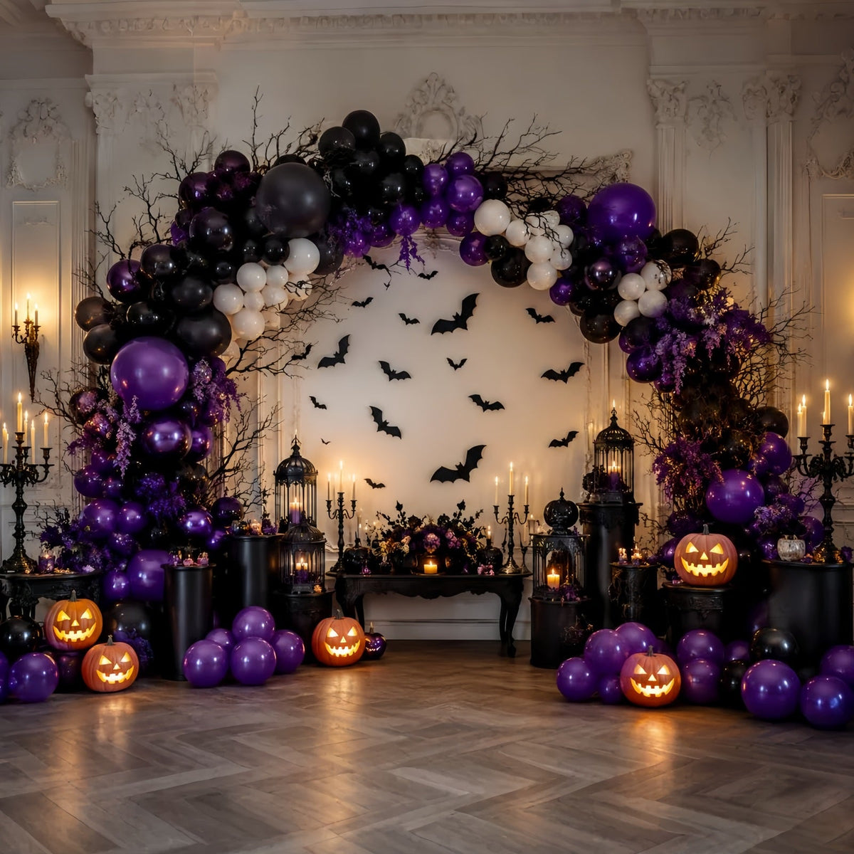 Décoration Photo D'Halloween Citrouille Chauve-Souris Violette Arche De BallonsIdées De Décors LXX67-171