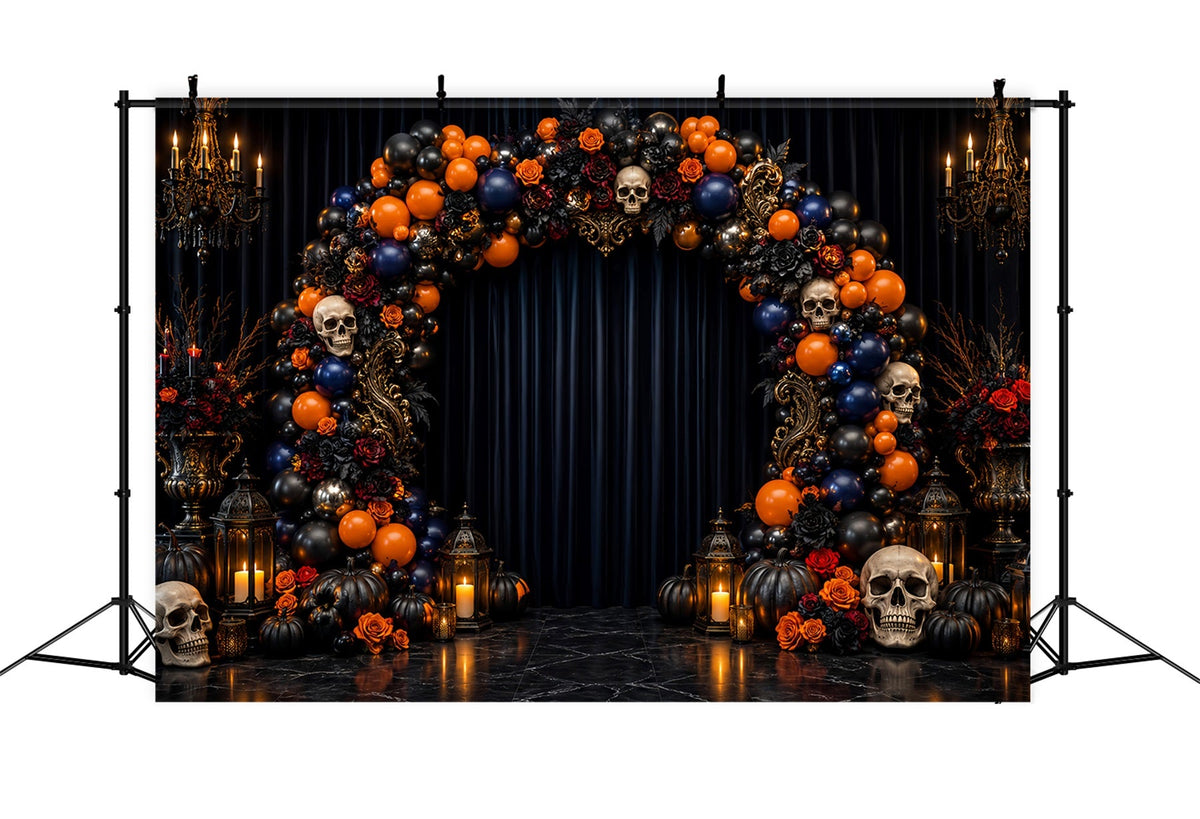 Idées De Décors Pour Photomaton D'Halloween Arche De Ballons En Forme De Crâne Et De Rose LXX67-174