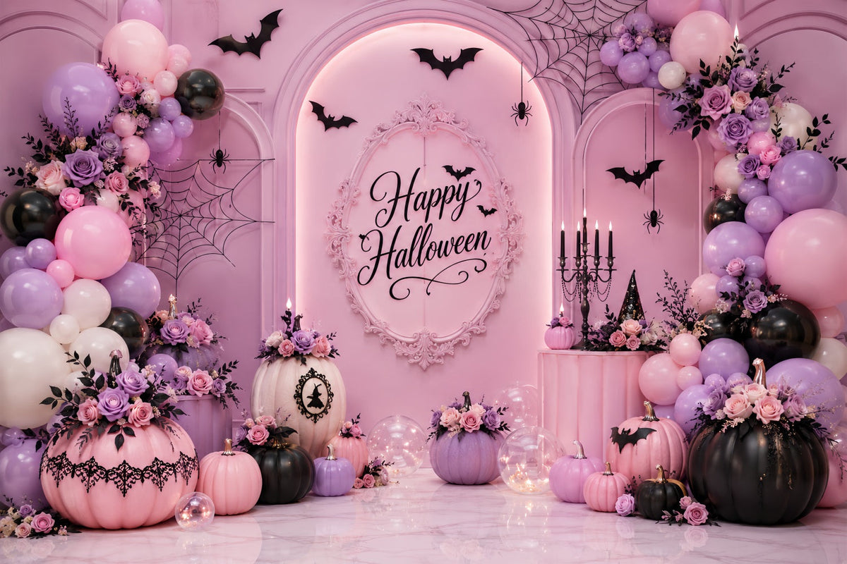 Décors Photo D'Halloween Arche De Ballons Floraux Et Citrouilles Pastel Décor D'Anniversaire D'Halloween LXX67-185