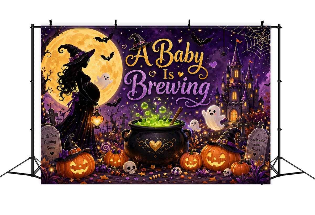 Décor De Fête Prénatale D'Halloween Séance Photo Sur Le Thème De La Sorcière LXX67-195