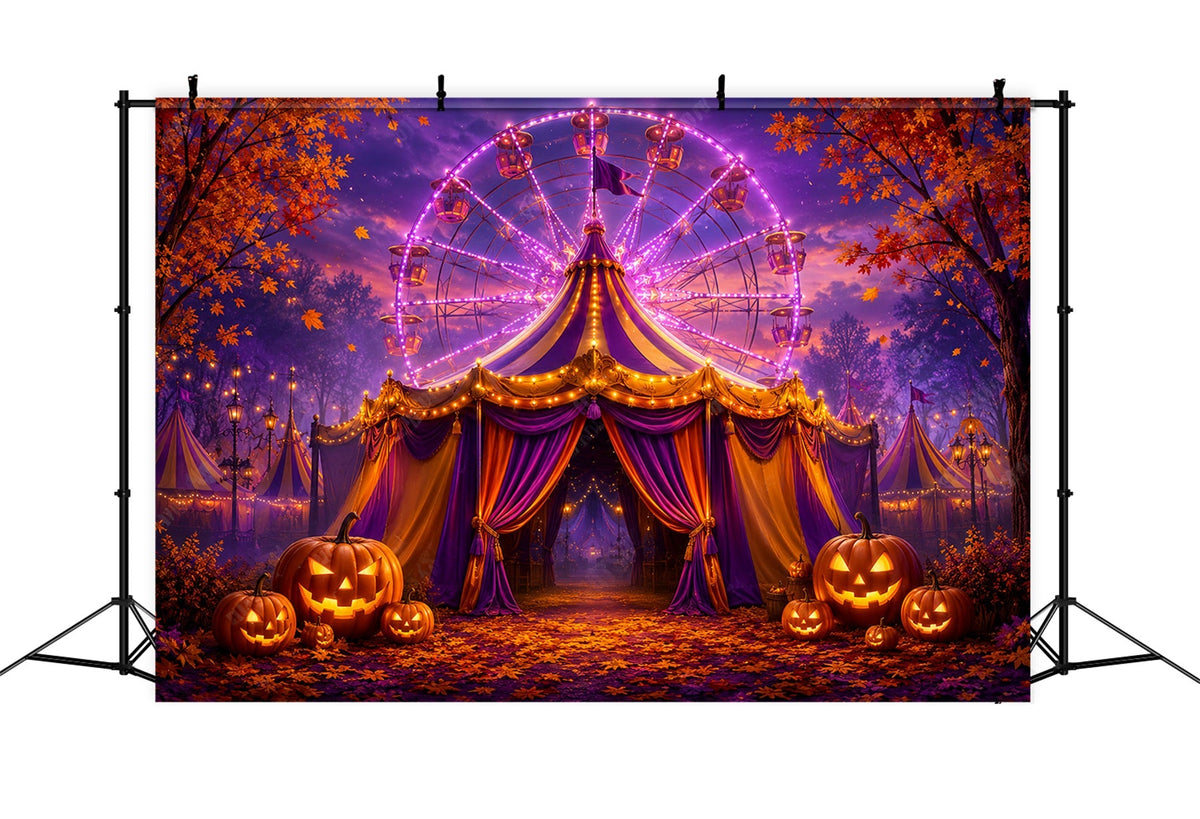 Décors D'Halloween Pour Photos Carnaval  Violet itrouille Festival Cirque D'Halloween LXX67-198