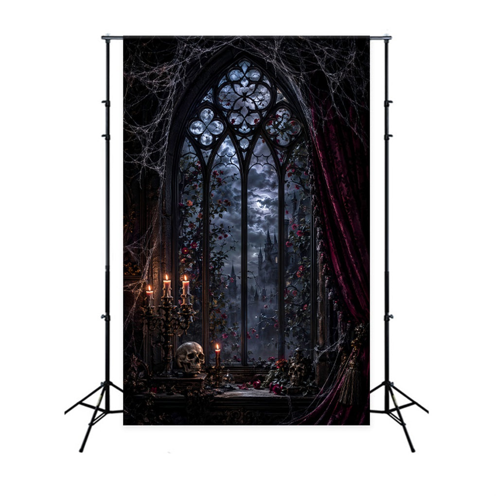 Photographie De Décor D'Halloween Chambre Gothique Éclairée Par La Lune Décor Effrayant D'Halloween LXX67-201