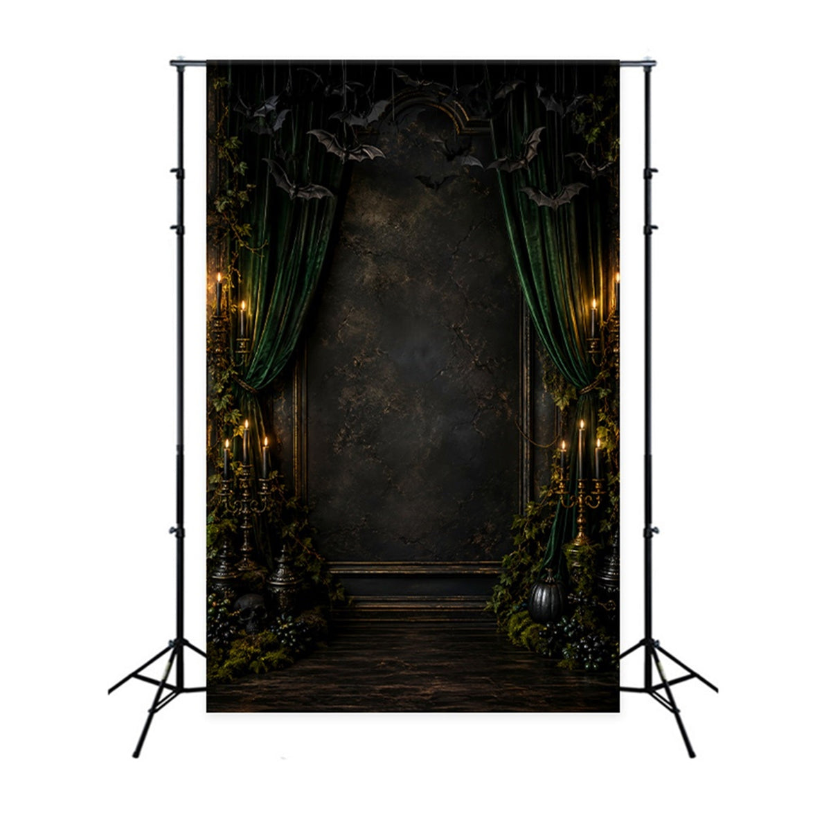 Décor De Scène D'Halloween Chauve-Souris Émeraude Décoration De Chambre À Bougies Pour Halloween LXX67-205