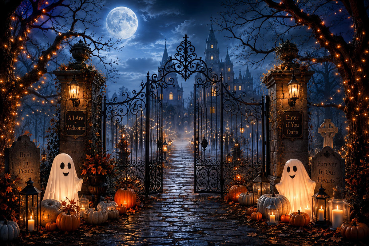 Décor De Cimetière D'Halloween Entrée De Château Hanté Décors D'Halloween LXX67-219