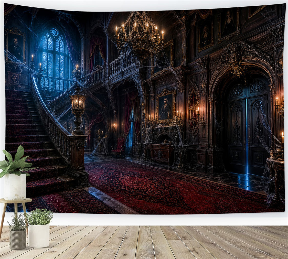 Décor Photo Maison Hantée Toile D'Araignée Manoir GothiqueIdées De Décor Pour Halloween LXX67-229