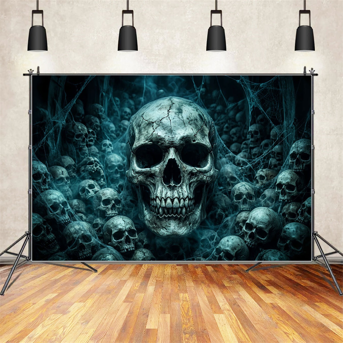Décor De Squelette Toile D'Araignée Crâne Crypte Horde Décors Effrayants LXX67-235
