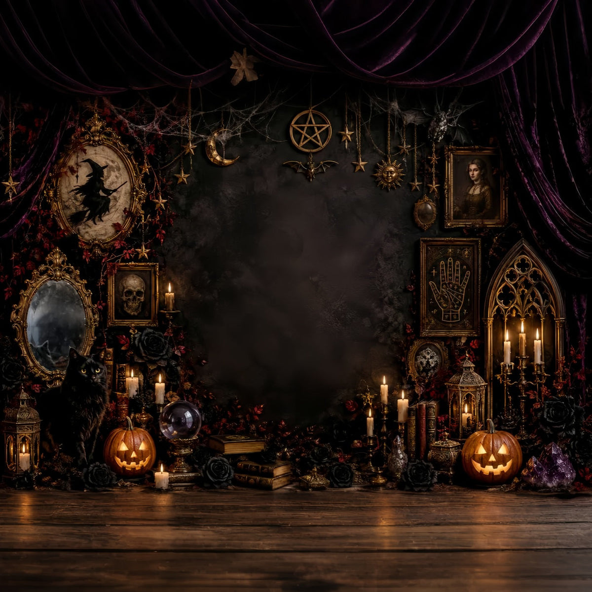 Décor De Sorcières Gothique Occulte Chat Autel MagieDécors LXX67-251