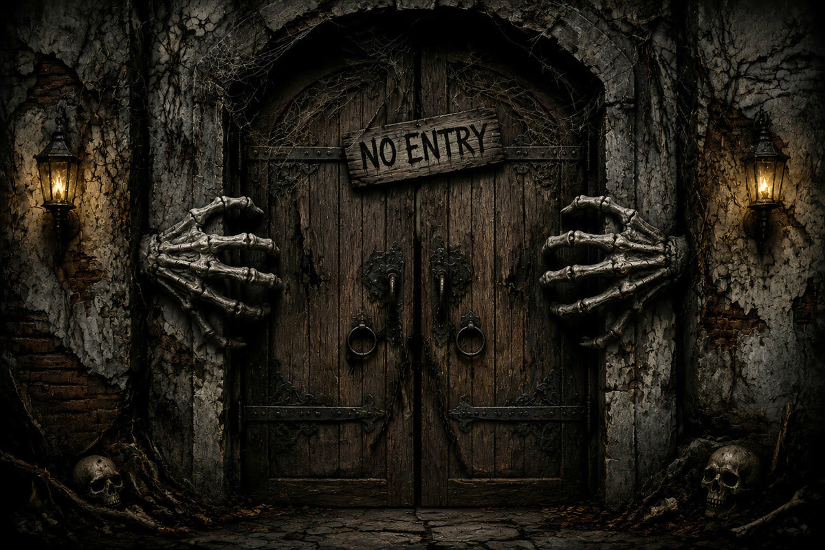 Décor De Garage Pour Halloween Mains Squelettiques Porte Interdite Décor LXX67-26
