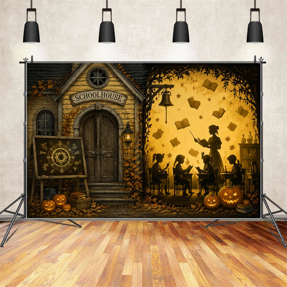 Décor De Salle De Classe Avec Citrouilles Et Décor D'Halloween Pour Photomaton Halloween LXX67-37