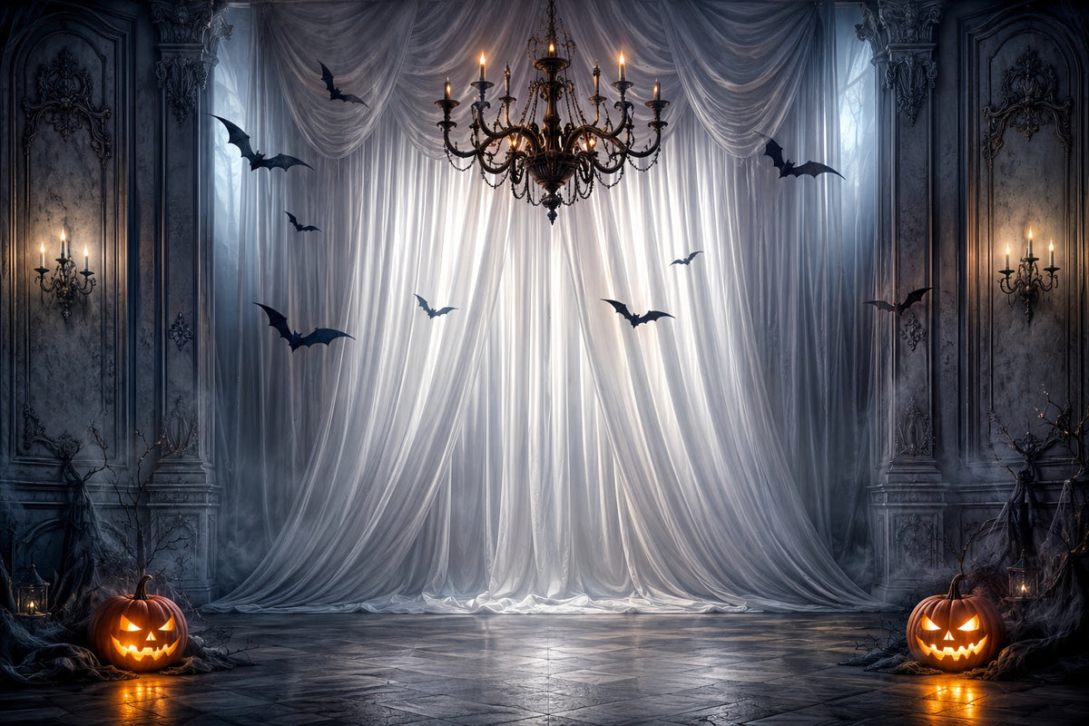 Idées De Décors Photo Pour Une Fête D'Halloween Draperies Gothiques Lustre Chauves-Souris Décor LXX67-50