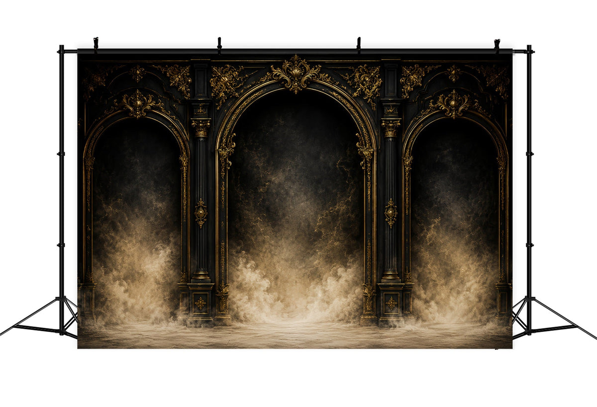 Décor D'Halloween Simple Style Gothique Avec Colonnes Dorées Et ArchesTrès Grand Format LXX67-54