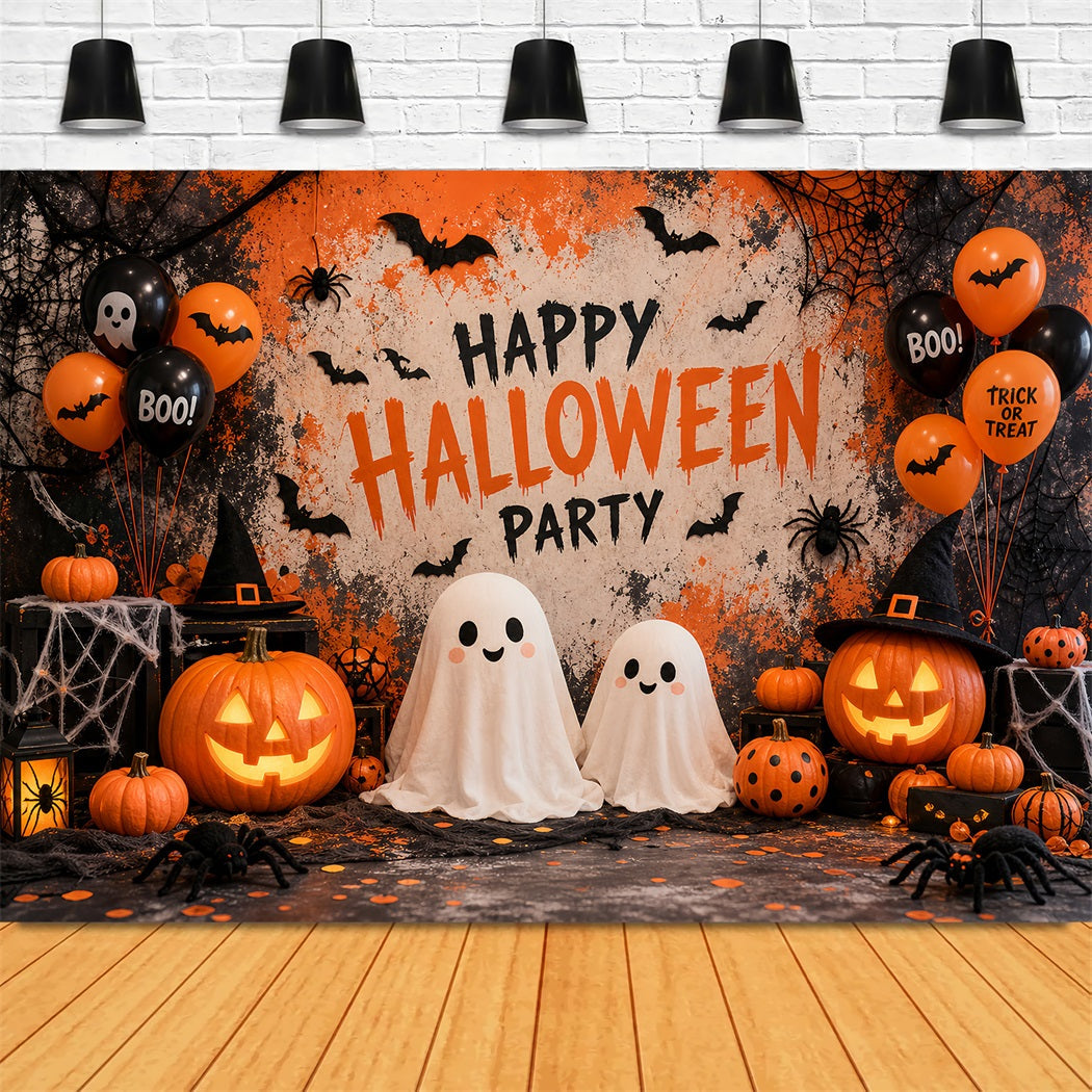 Décor De Fond Photo Pour Fête D'Halloween Fantôme Citrouille BallonsToile De Fond Halloween LXX67-57