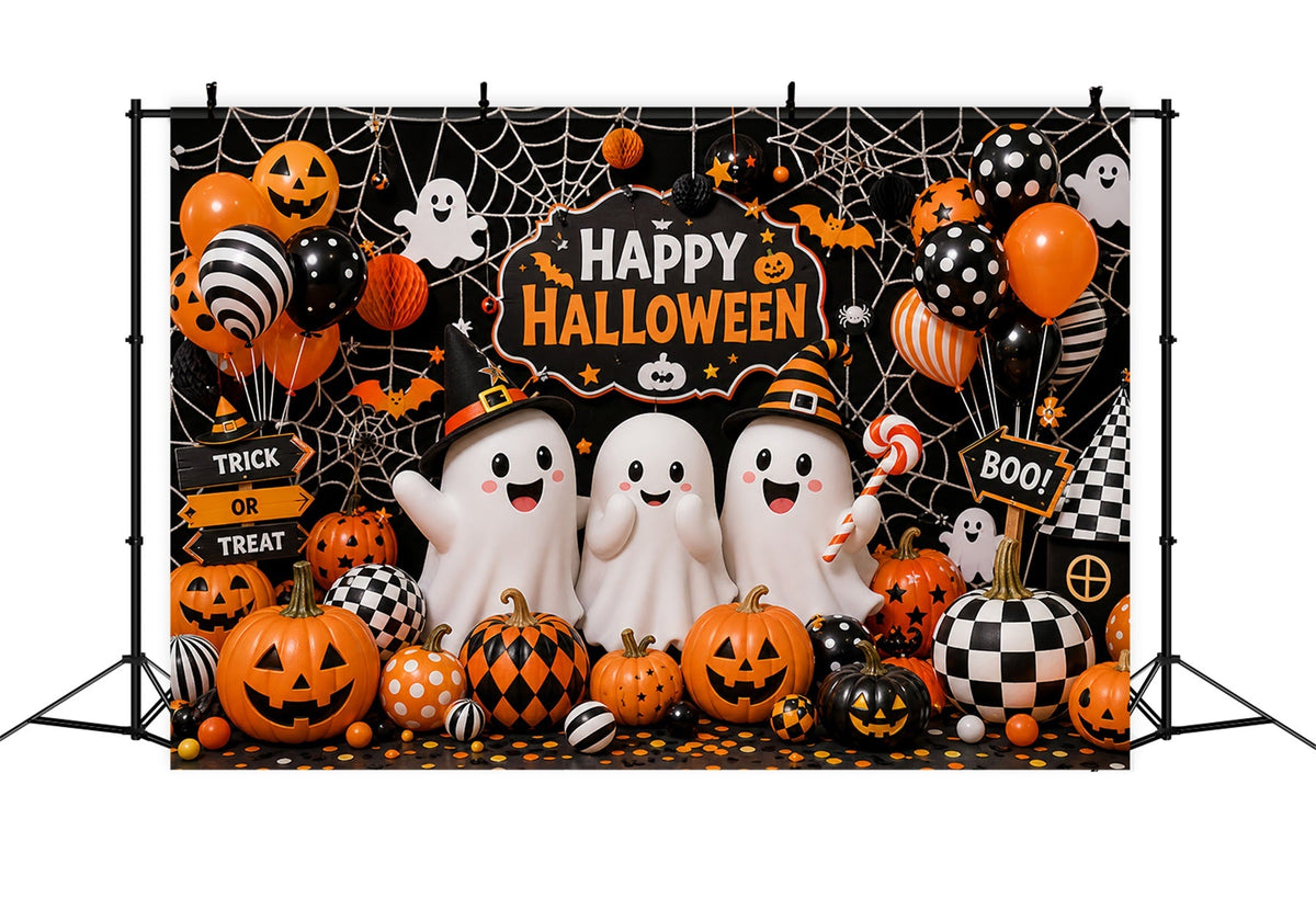 Décors D'Halloween MignonsFantômesCitrouillesBallonsToiles D'Araignée LXX67-6