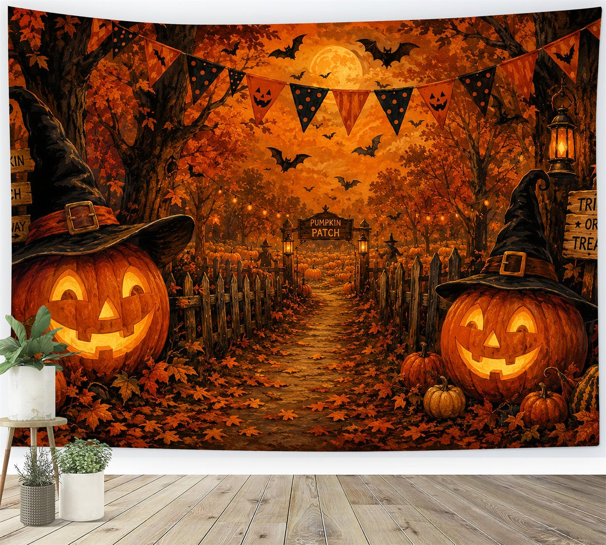 Décor D'Halloween Automnal Sentier Des Citrouilles D'Automne Décors D'Halloween Effrayants LXX67-74