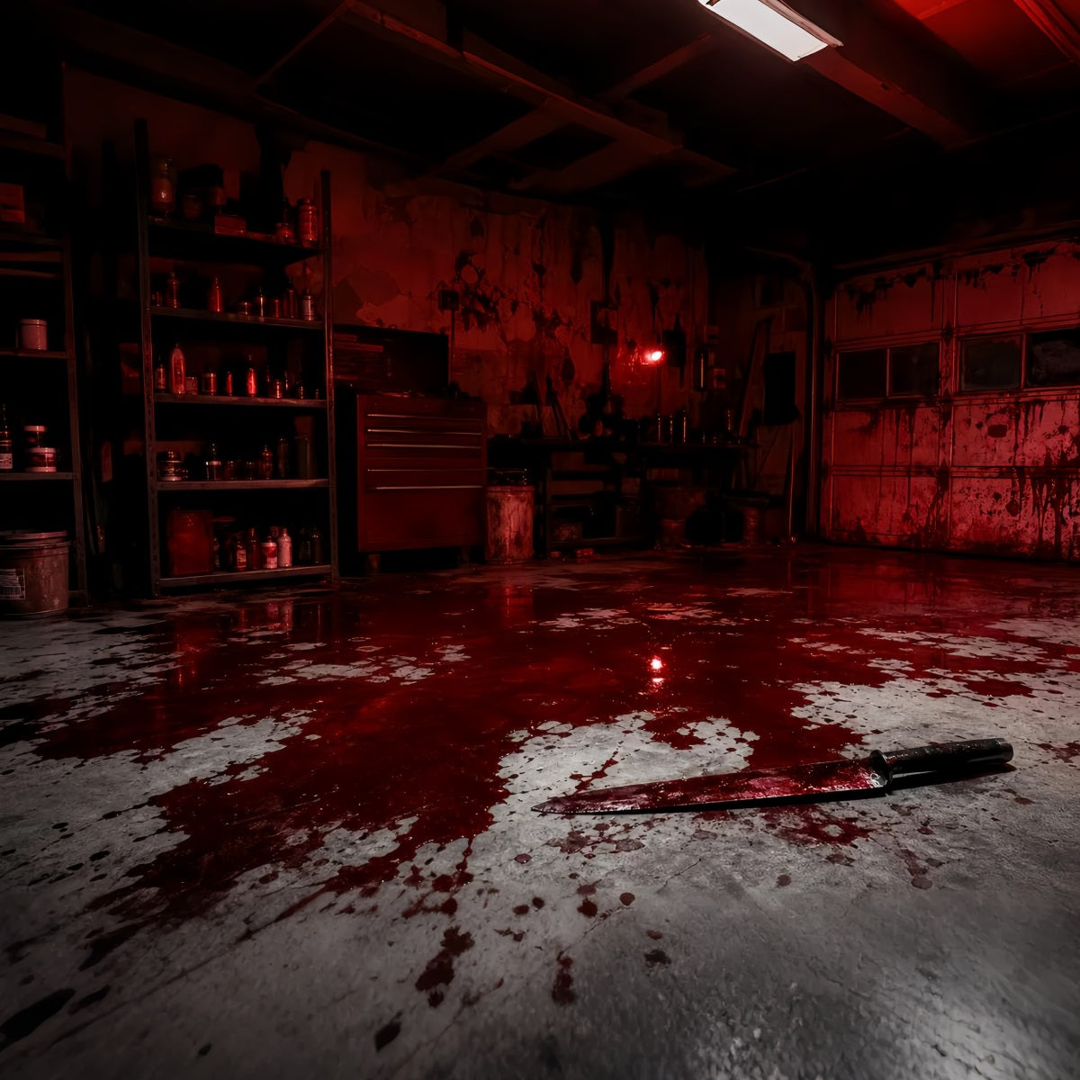 Décor De Garage Pour Halloween Pièce Ensanglantée Couteau Sol Décor Pour Halloween LXX67-82