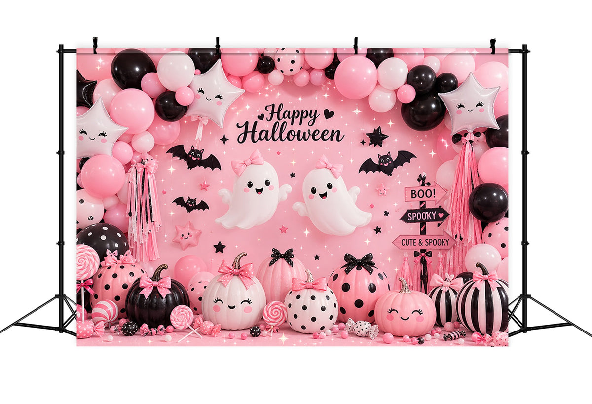 Décor De Ballons D'Halloween Fantôme Rose Et Citrouille Thème Halloween LXX67-86