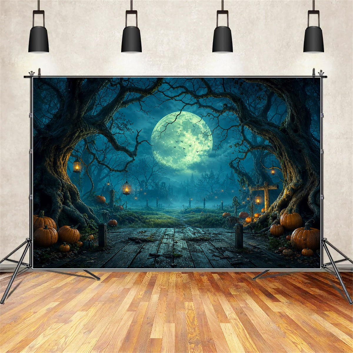 Idées De Décors D'Halloween À Faire Soi-MêmeForêt Au Clair De LuneChemin De Citrouilles Décors LXX67-87