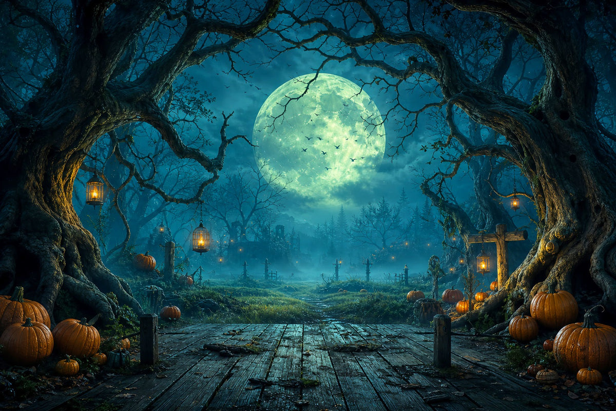 Idées De Décors D'Halloween À Faire Soi-MêmeForêt Au Clair De LuneChemin De Citrouilles Décors LXX67-87