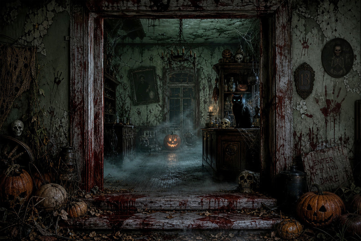 Idées De Décors Pour Une Fête D'Halloween Entrée De Manoir Hanté Et Sanglant Décors LXX67-94