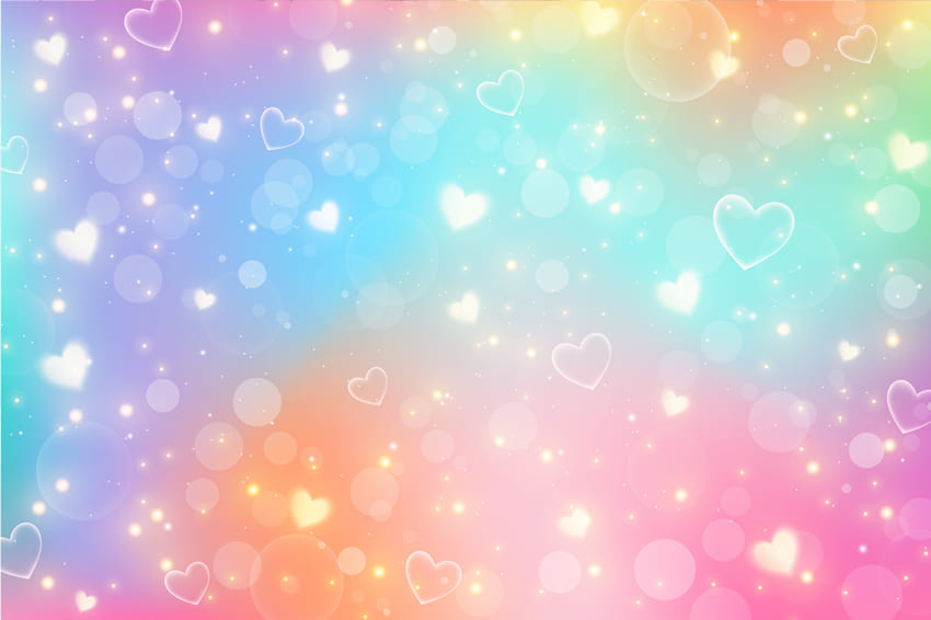 Sparkle Amour Coeur Etoiles Bokeh Toile de Fond M-93