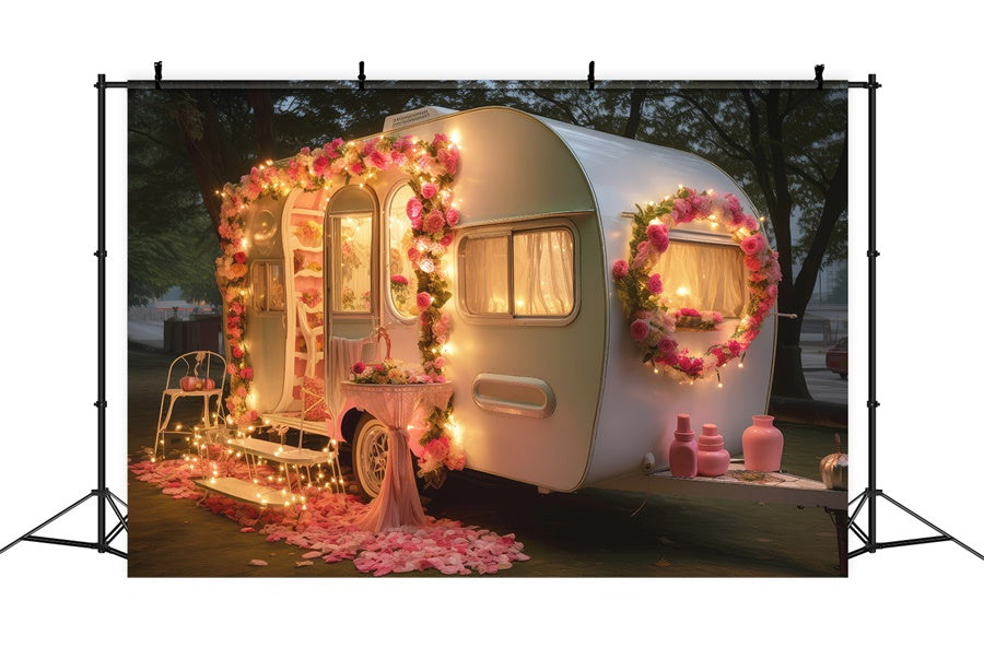 Fleur ambiance lumineux Caravane Toile de fond M1-09