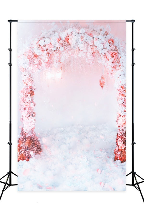 Arche Romantique Fleurie sur Nuages Toile de fond M1-12
