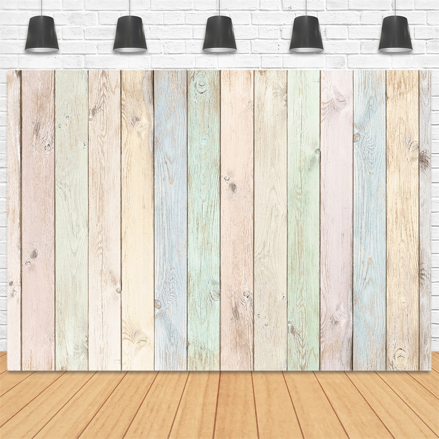 Panneau de Bois Multi-Couleurs pour Pâques Toile de fond M1-16