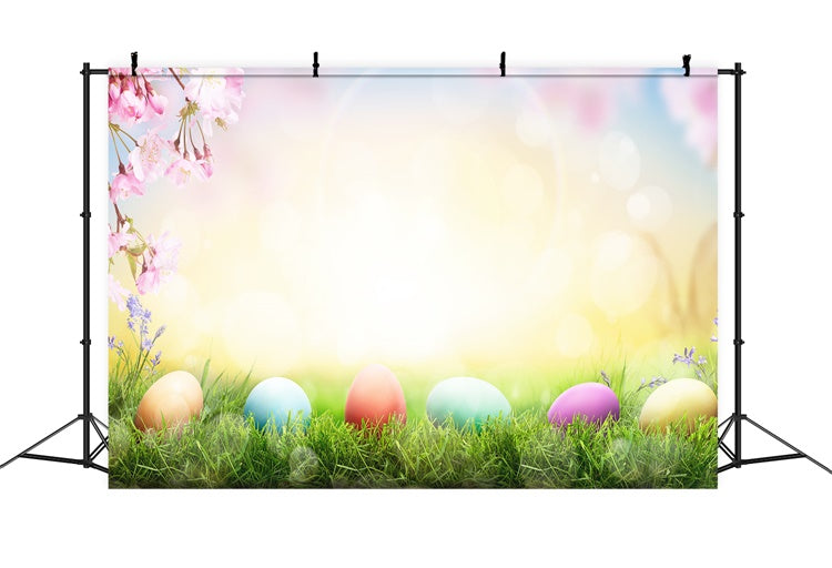Œuf de Pâques Soleil Fleur de Cerisier Toile de fond M1-36