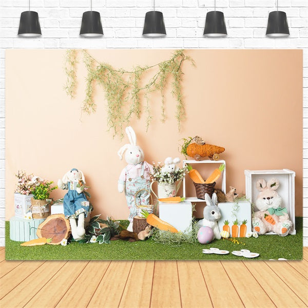 Poupée lapin de Pâques Carotte Toile de fond M1-48