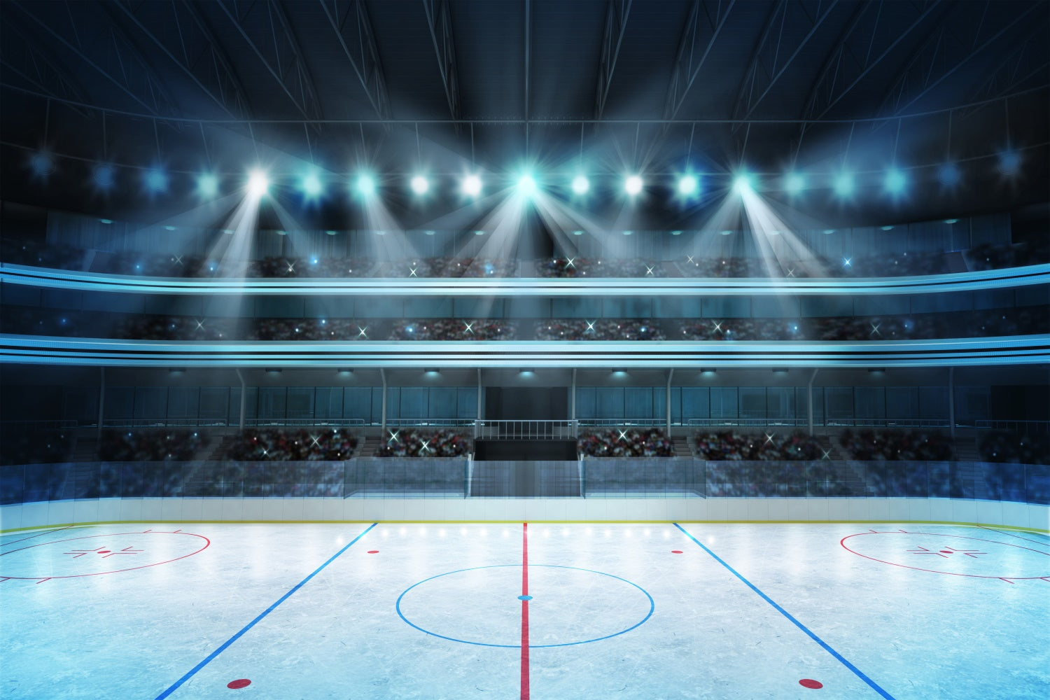 Stade Bokeh Lumières Sports Hockey Photographie Toile de fond M1-63