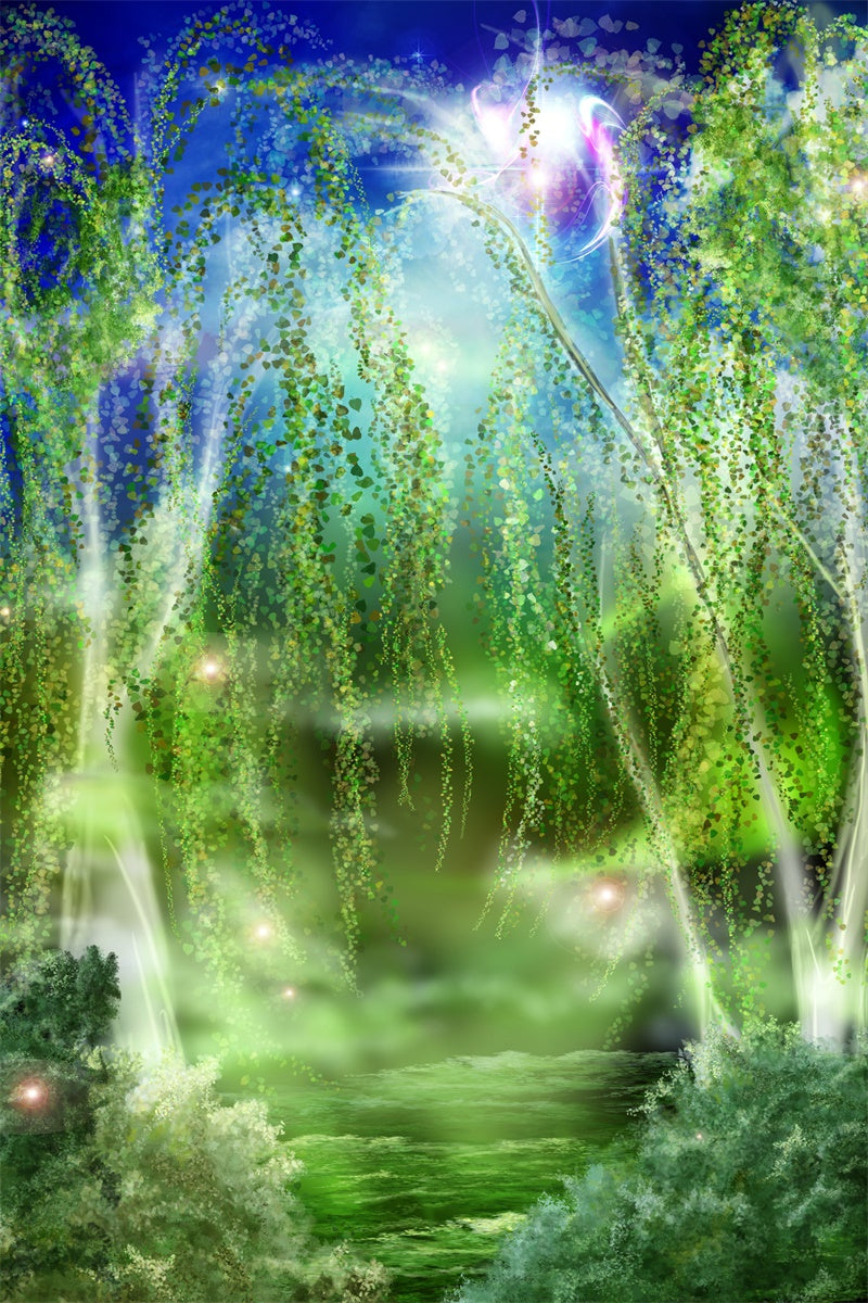 Fantaisie Pays des Merveilles Forêt Nuages Toile de fond M1-65