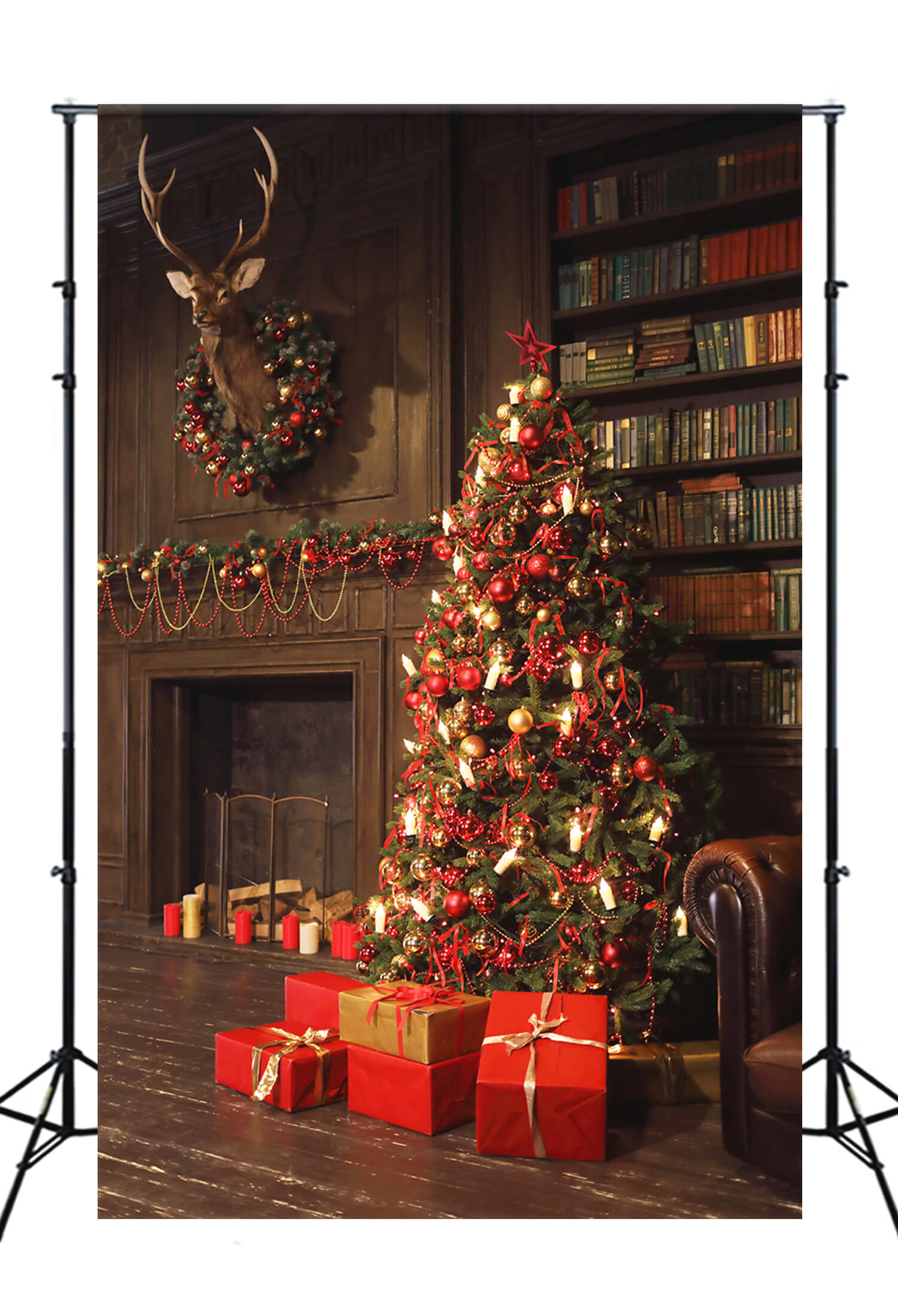 Arbre de Noël Cadeaux Décorés Toile de fond M10-19