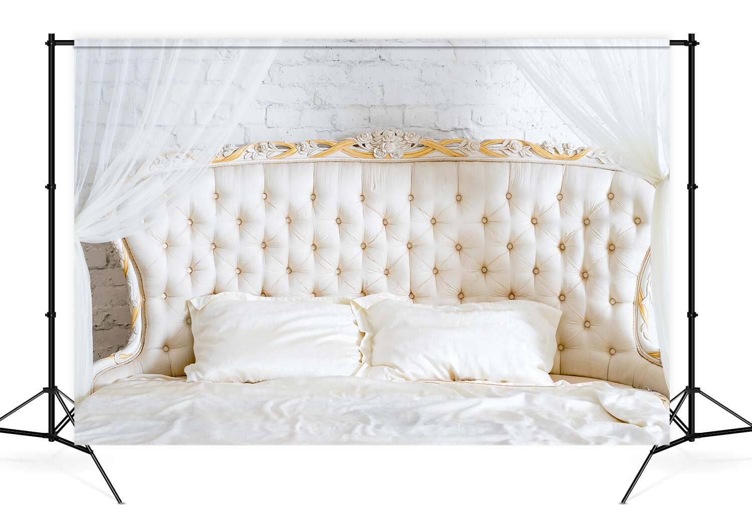 Tête de lit blanche pour Chambre à coucher Toile de fond pour photographie M11-31