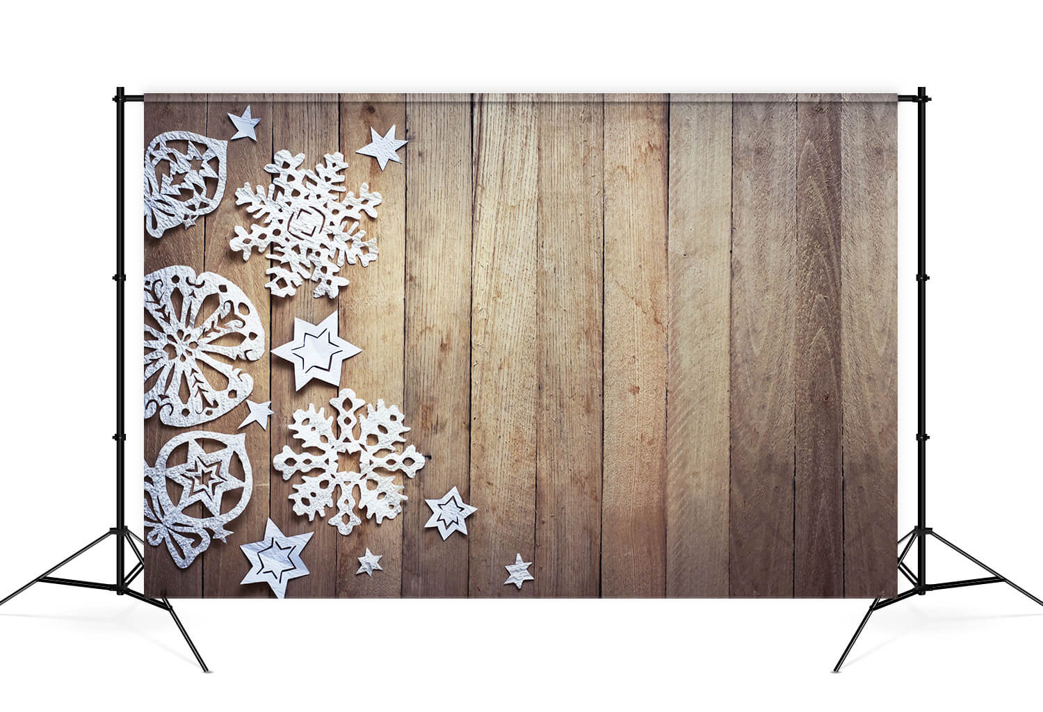 Flocons de neige Rustique Bois Toile de fond Photographie M11-55