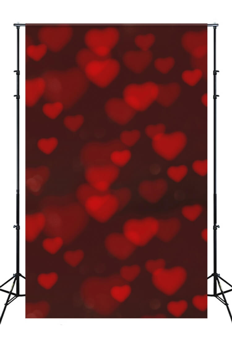 Saint Valentin Halo de Coeur Rouge Scene Romantique Toile de fond M12-06