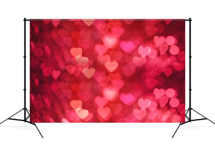 St Valentin avec Halo Rouge de Coeur Amour Romantique Toile de fond M12-09