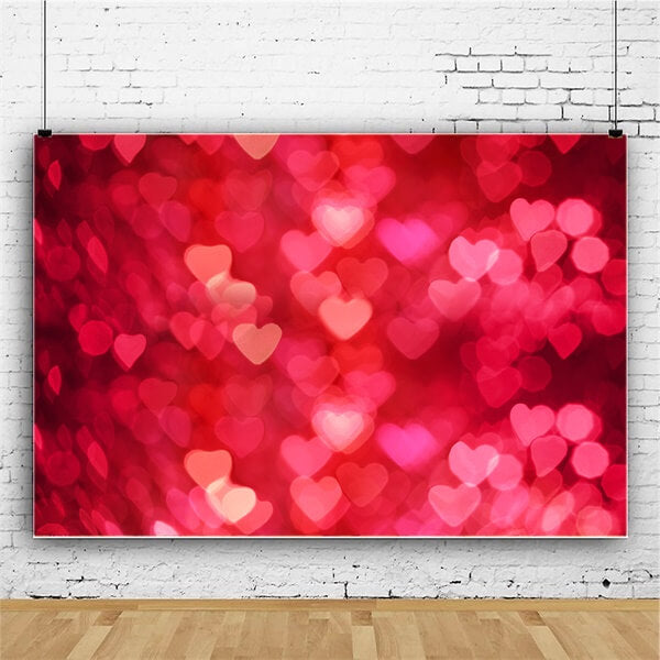 St Valentin avec Halo Rouge de Coeur Amour Romantique Toile de fond M12-09