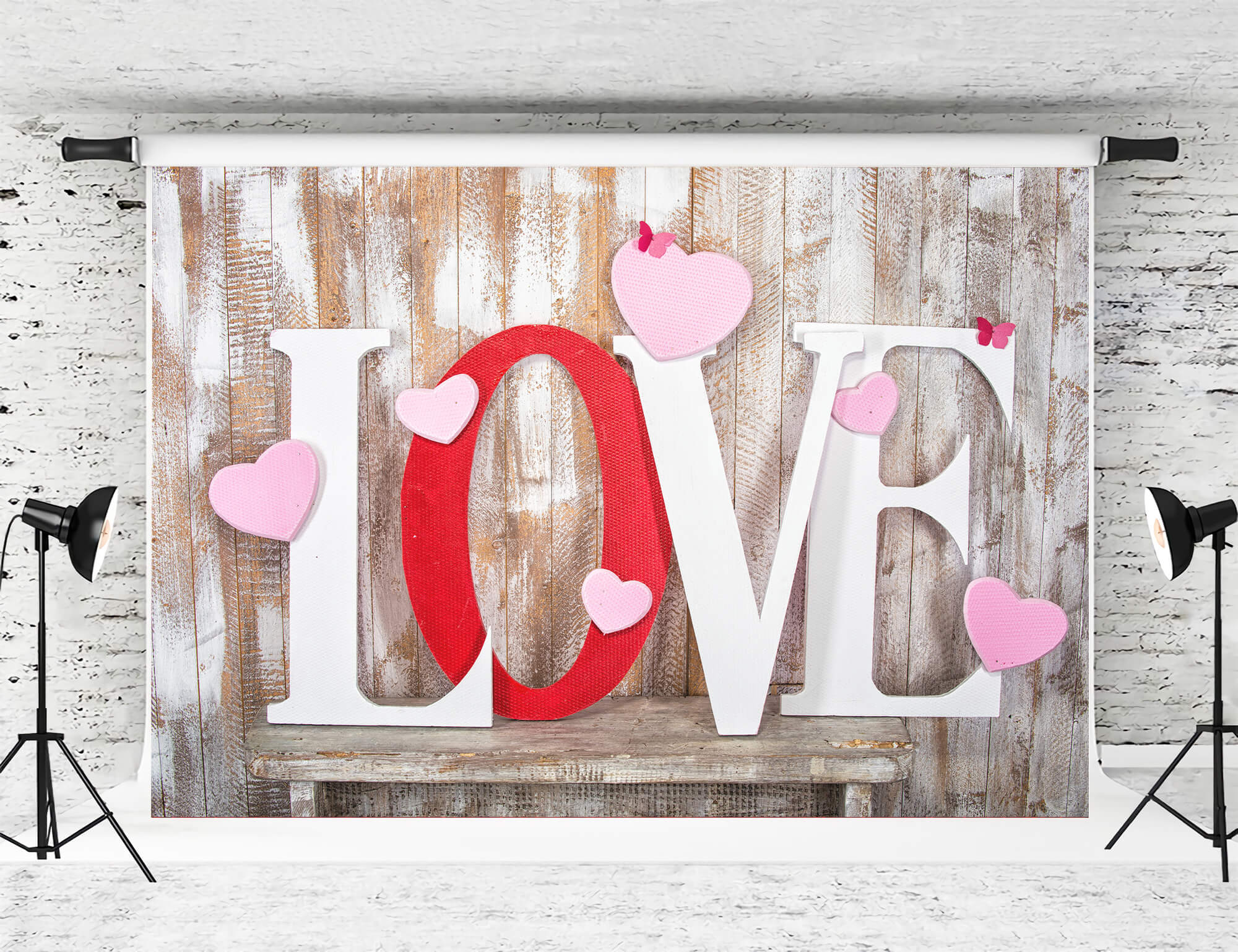 St Valentin Panneau Mural en Bois Décoration Lettre d'Amour Cœur Fendu Toile de fond M12-27