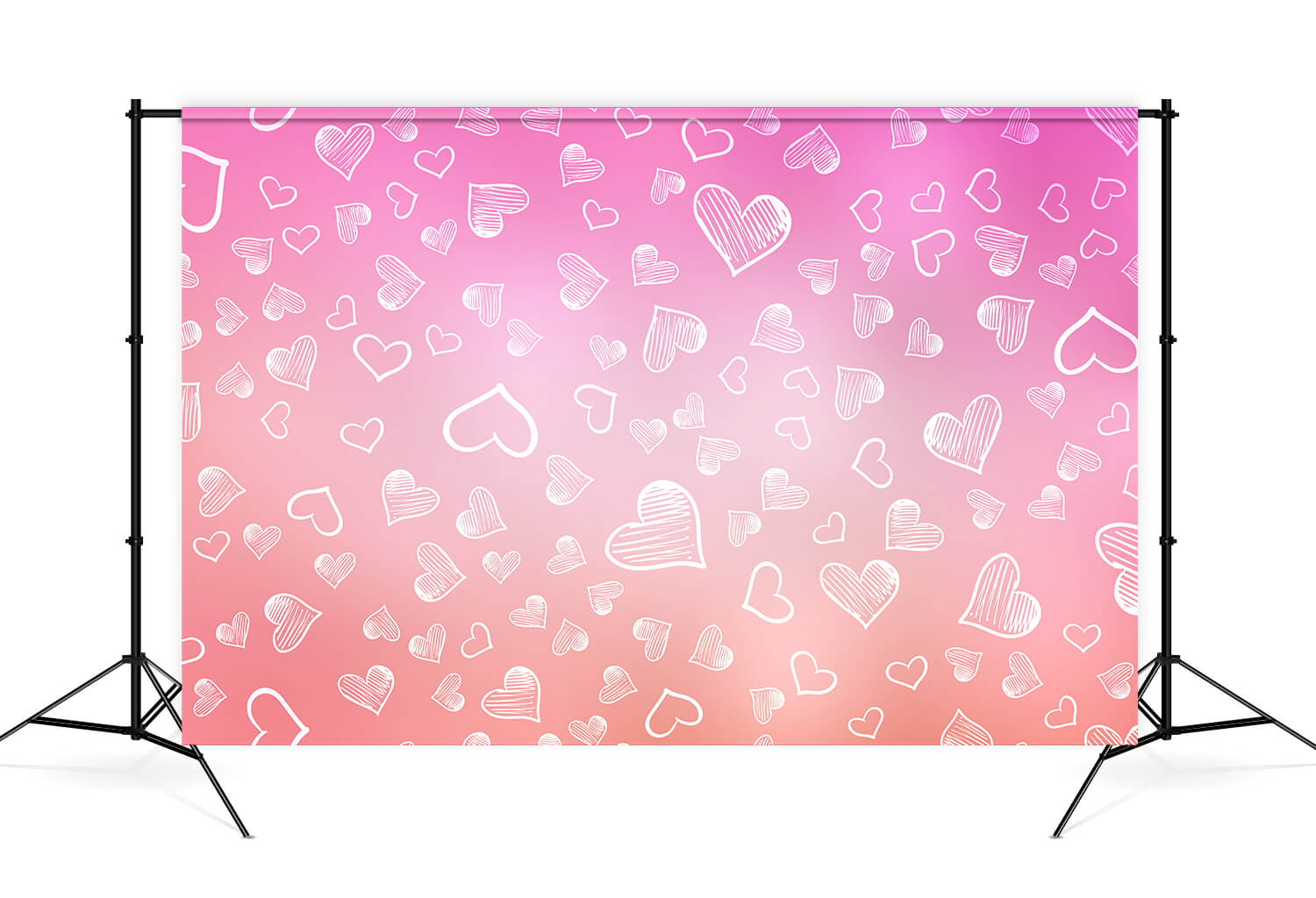 St Valentin Rose Gradient Blanc Craie Gribouillis Petit Coeur Toile de fond M12-47