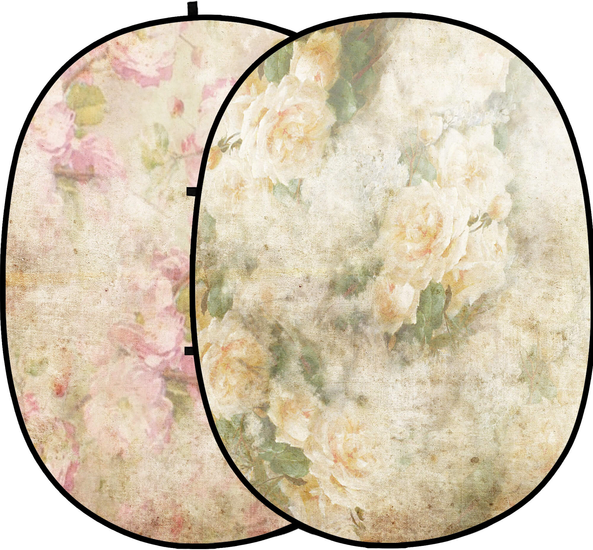 Pliable Elégant Rose Vintage/Rosebud Jaune Pâle Double Face Toile de fond M12-49