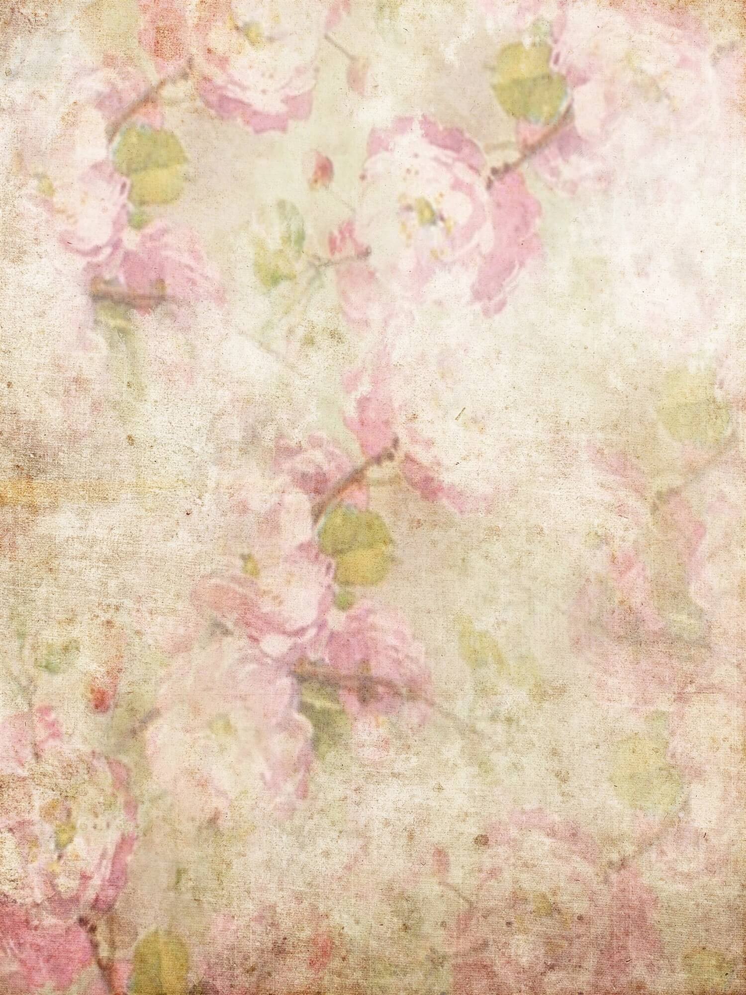 Pliable Elégant Rose Vintage/Rosebud Jaune Pâle Double Face Toile de fond M12-49