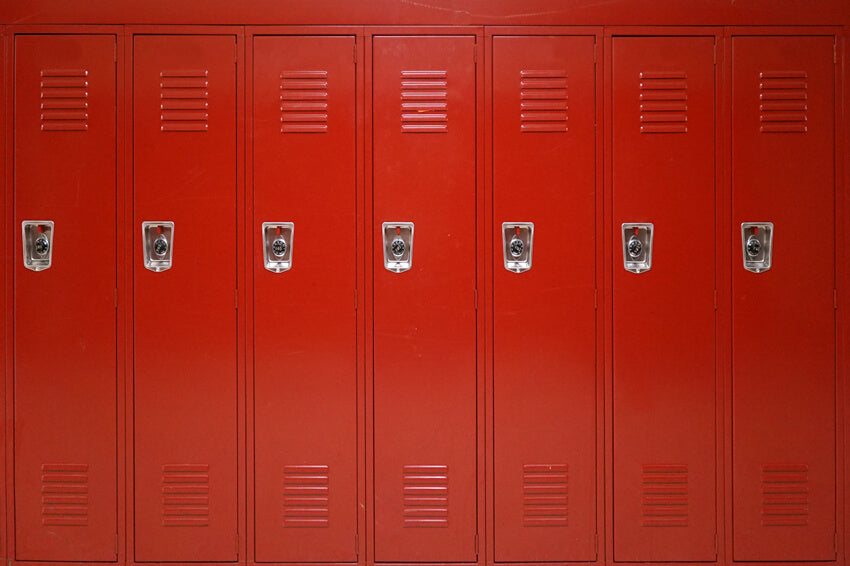 Fond de Photographie de Casier de Lycée Rouge M5-112