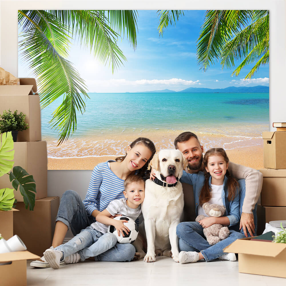 Palmier Plage Tropicale Photographie Toile de Fond M5-117