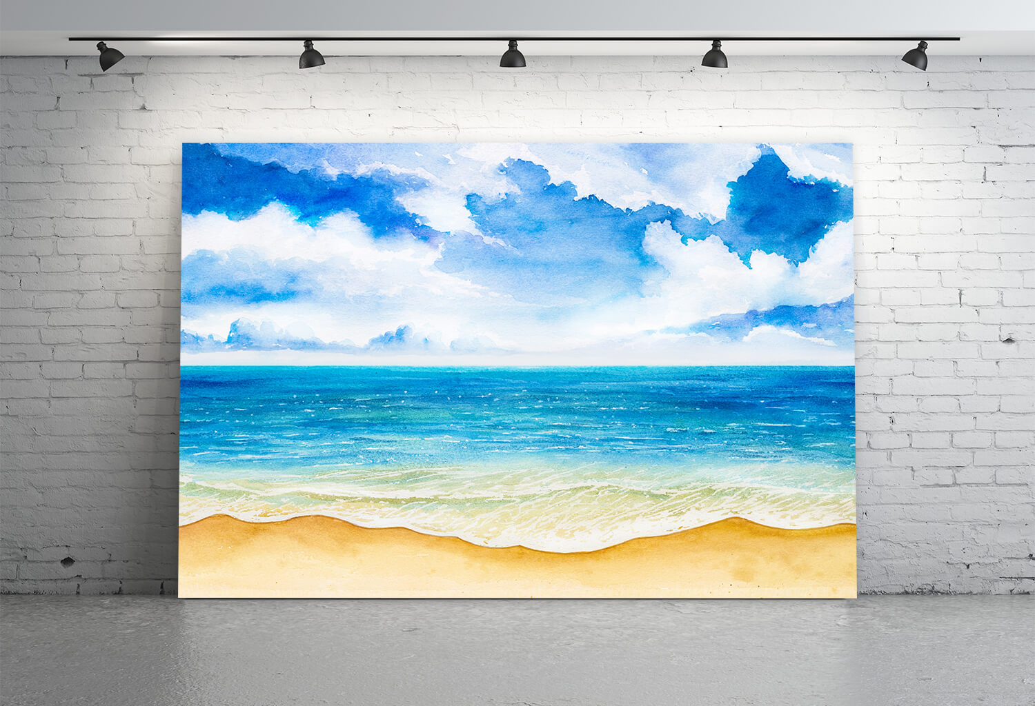 Toile de Fond des Vagues de L'océan Aquarelle Dessinée à la Main M5-120