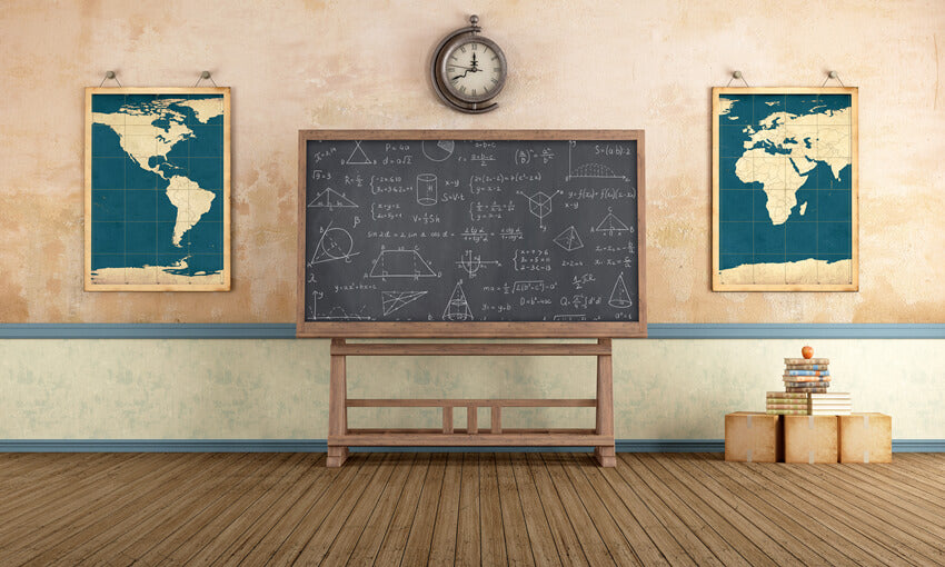 Salle de Classe Vintage Avec Toile de Fond Tableau Noir M5-131