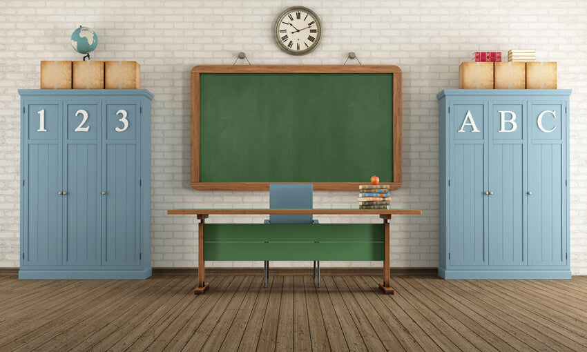 Retour à L'école Toile de Fond Des Armoires de Classe Rétro M5-132