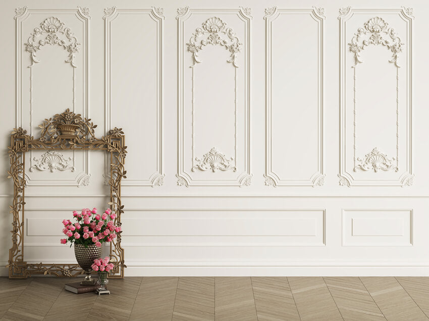 Toile de Fond de Photographie de Fleur de Mur Rétro Blanc M5-29