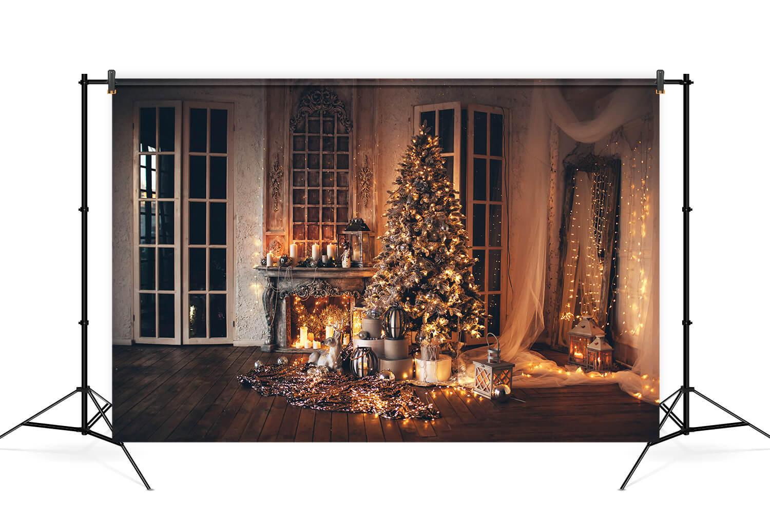 Toile de Fond de Chambre Décorée de Soirée de Noël Confortable M6-141