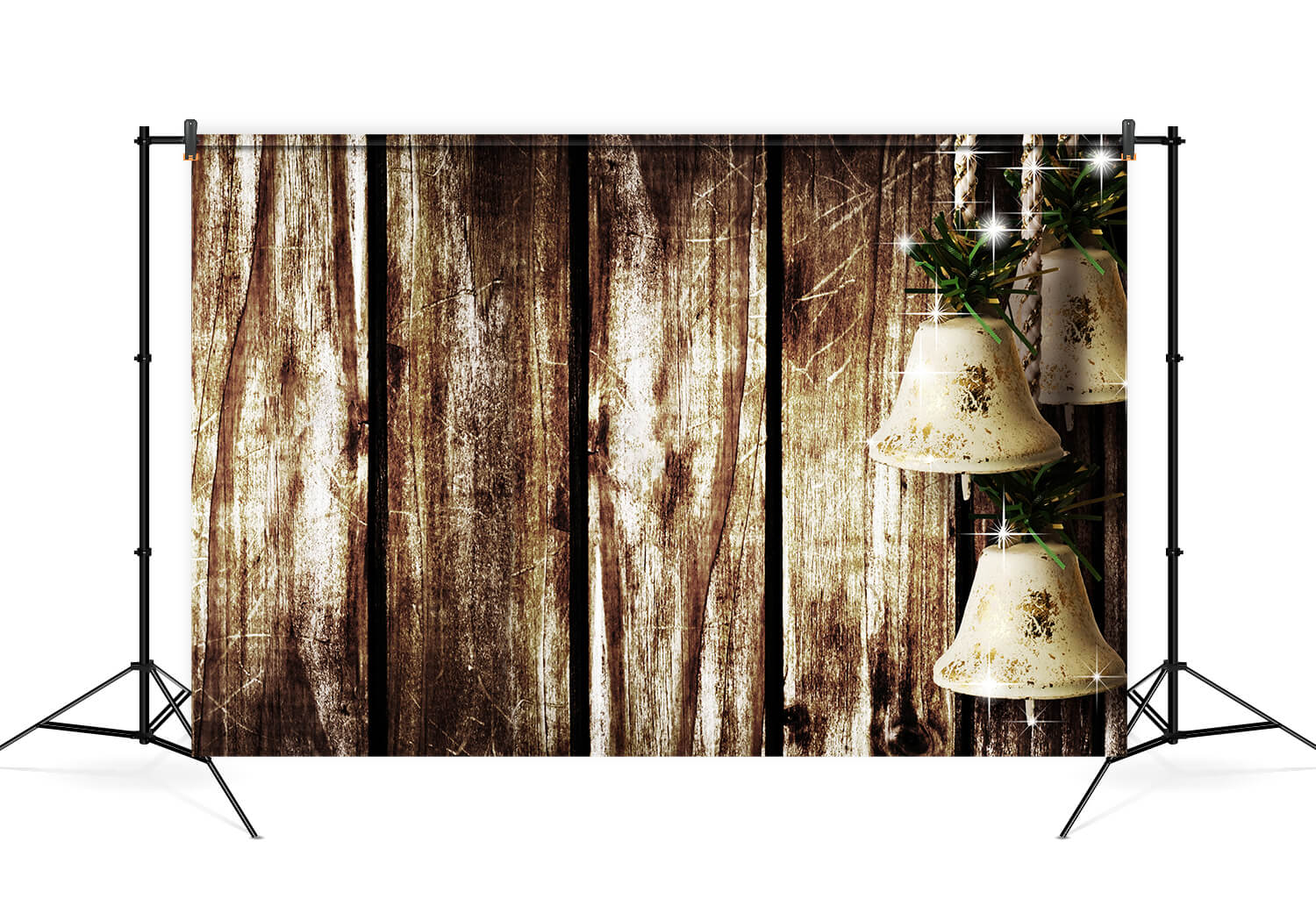 Cloches de Noël Toile de fond de Photographie en Bois Vintage M6-144
