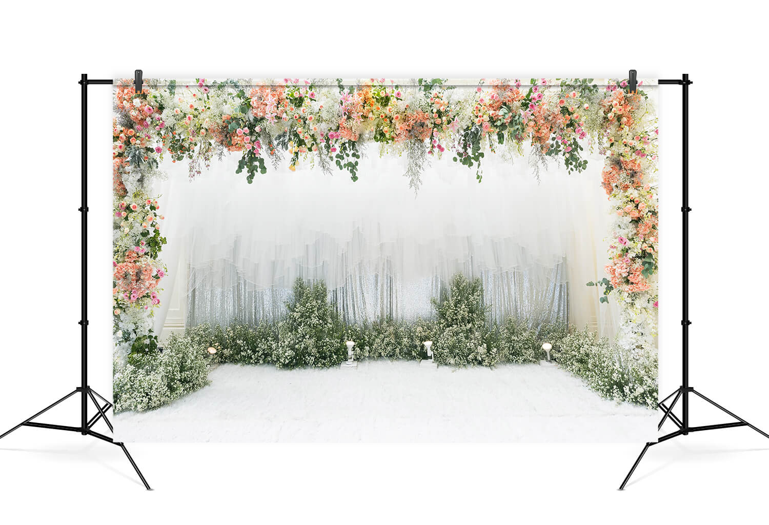 Décoration de Cérémonie de Fond de Scène de Mariage Floral M6-28